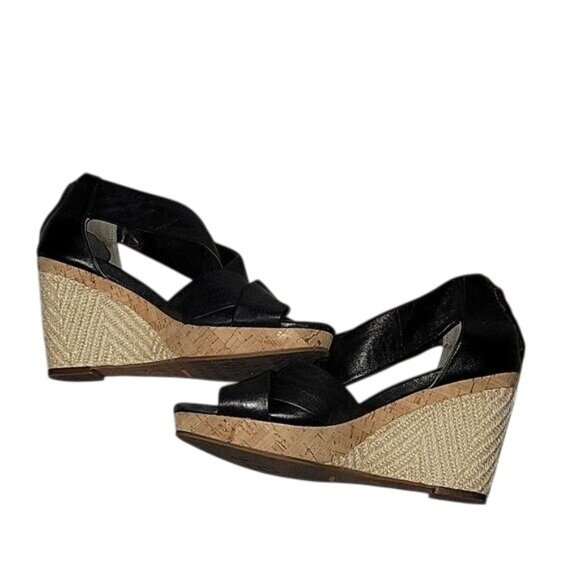 NIKE AIR Colaboration Lambskin‎ leather wedge 9 Black Sexy Summer Comfy - Picture 4 of 8